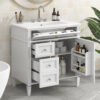 30'' Bathroom Vanity with Top Sink, Modern Bathroom Storage Cabinet with 2 Drawers and a Tip-out Drawer, Single Sink Bathroom Vanity