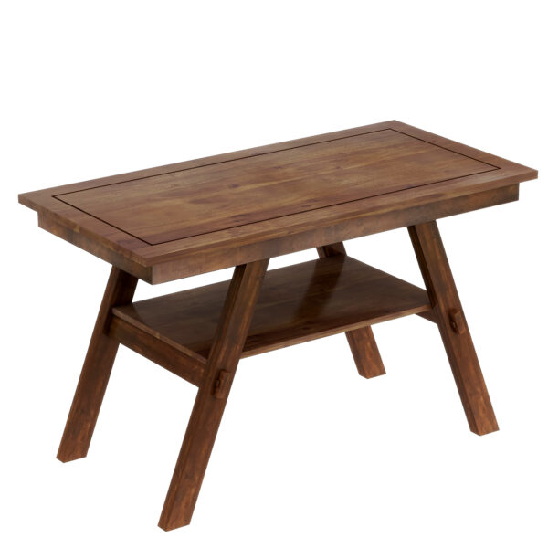 TOPMAX 6-Piece Wood Counter Height Dining Table Set with Storage Shelf, Kitchen Table Set with Bench and 4 Chairs,Rustic Style, Walnut+Beige Cushion (old sku: SH000257AAD)