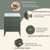 Fully Assembled 30''  Green Freestanding Single Sink Bathroom Vanity with Solid Wood Construction and Engineered Marble Top