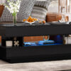 U-Can Lift-Top Coffee Table with 2 Drawers, Modern Coffee Table with Adequate Hidden Compartment, Multi-Functional Lift-Top Coffee Table with High-Gloss Finish for Living Room