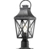 Outdoor Post Light,Lamp Post Light Fixture,Post Lantern with Pier Mount Base,Textured Black,20.3in,Suitable for Gardens, Yards or Entrances (1 pack)