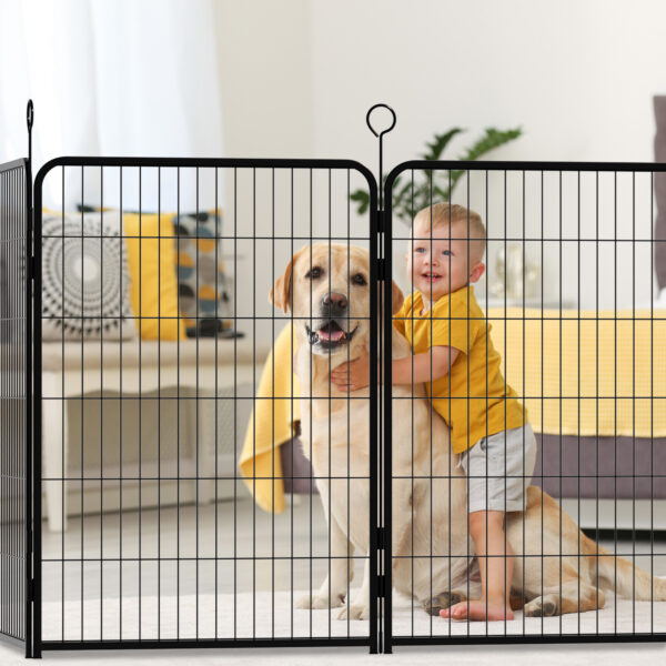 f4343589a6ba43c6ae98e8dab07eade2_a529930c1fd68176d654bed009e625f5 16 Panels Heavy Duty Metal Playpen with Self-Locking Gate, Extra Tall 40" Dog Fence Pet Exercise Pen for Outdoor and Indoor-Easy Setup Exercise Pen for Large Dogs