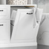 Bathroom Storage Cabinet with Tilt-Out Hamper, 70.9'' Tall Free Standing Organizer with Drawers & Adjustable Shelves, MDF Linen Tower with Steel Handles, White Finish