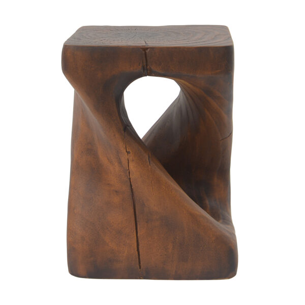 f513c78bb64e4495b3d1ec17e17587b6_ea51a1caa282e6b31f93f89a36928707 MGO Twist Shape Side Table, Wood-like texture, antique brown Color