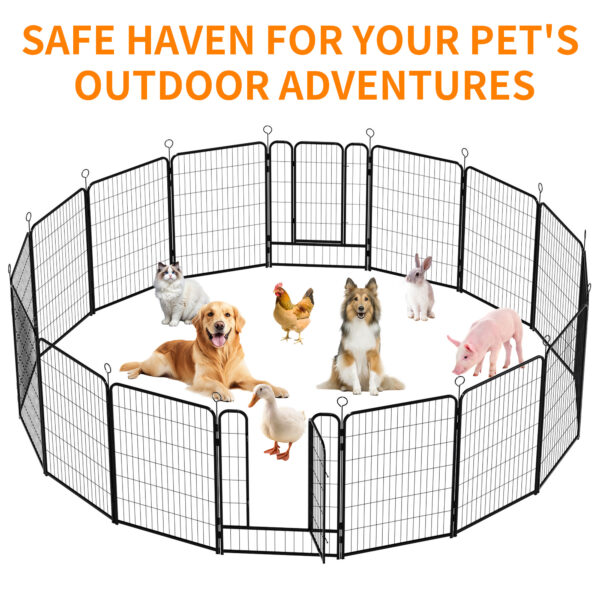 f5f474c3fb35423a848e2ba3fde7fdc1_8f1797005177a30d6c31965afb9df6d5 16 Panels Heavy Duty Metal Playpen with Self-Locking Gate, Extra Tall 40" Dog Fence Pet Exercise Pen for Outdoor and Indoor-Easy Setup Exercise Pen for Large Dogs