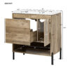 30" Modern Wood Fixture Bathroom Vanity, Bathroom Cabinet with Sliding Drawer, Bathroom Storage Cabinet with Ceramic Basin Sink Top, Single Bathroom Vanities Cabinet with Doors and Open Shelf