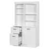 Bathroom Storage Cabinet with Tilt-Out Hamper, 70.9'' Tall Free Standing Organizer with Drawers & Adjustable Shelves, MDF Linen Tower with Steel Handles, White Finish