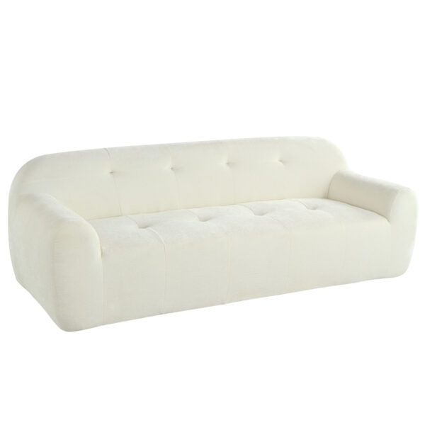 U_Style 85.8" Wide Chenille Fabric 3-Seater Sofa with Tufted Style, Full Sponge Compression Design, with Powder-Free Foam, Pocket Spring for Extra Comfort, 23.6" Seat Depth, No Assembly Required,for L