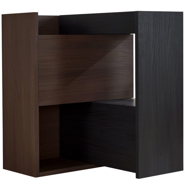 32.5''-58.8'' Extendable & Rotating Cabinet with 1 Drawer, 90-Degree Corner Cabinet, Multifuctional Storage Combination Cabinet for Living Room, Hallway, Entryway, Black & Walnut