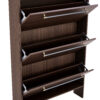 Shoe Cabinet with 3 Flip Drawers,Narrow Shoe Rack Cabinet, Entryway Shoe Storage Cabinet with Open Shelves, Freestanding Hidden Shoe Rack Organizer with Solid Wood Legs for Hallway, Living Room, Large