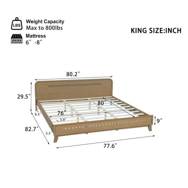fad54e64baf945719fea358ca9f35b9d_d9f0d0acd15ba09be3dc5c4ef87ae48d PINE SOLID WOOD KING SIZE BED, SOLID AND STABLE, NO BOX SPRING NEEDED, RUSTIC YELLOW COLOR