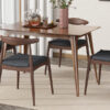 Set of 2 Rubberwood Dining Chairs with Ergonomic Backrest & Comfort Cushions, Walnut+Charcoal (same sku: 59296.00F)