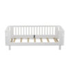 Twin Size Wood Platform Bed for Kids, Wood Low Profile Twin Bed with Rails for Girls and Boys, White (Patented Design)