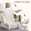 Bean Bag Chair for Adults with Armrests - Oversized Comfy Beanbag Lounge Lazy Floor Sofa Accent Chair for Living Room, Bedroom