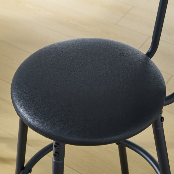 fef27e29c207435b848f83356e7db6c3_20240113_48a64e9e1827f60bd59f4499badfb649 Round bar table and stool set with shelf, upholstered stool with backrest, Rustic Brown, 24.17"W x 24.17"D x 36.02"H