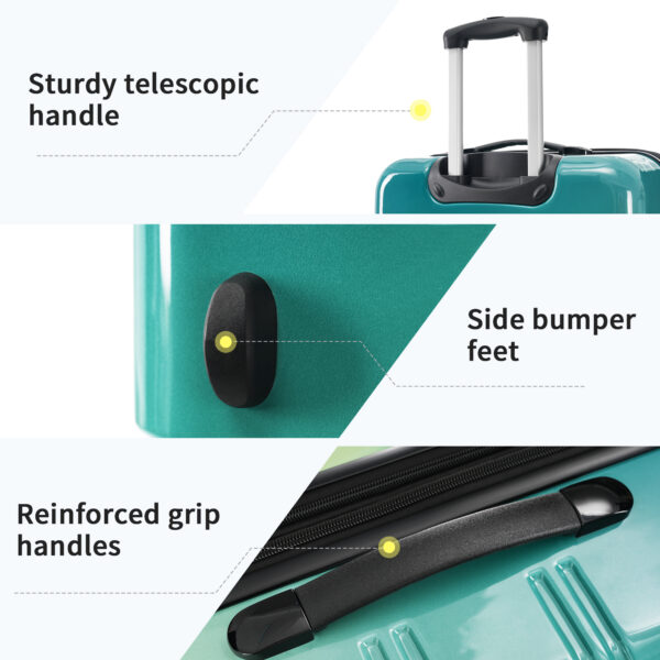 Hardshell Luggage Sets 3 Piece Gradient Color Expandable Suitcase with Spinner Wheels and TSA Lock Lightweight 20" 24" 28" Available,Green+Yellow
